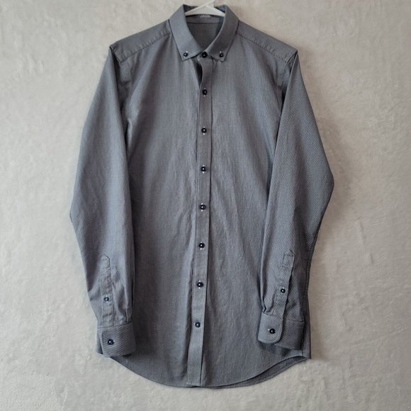 J Hilburn Men's JDesich Button Down Long Sleeve Shirt Navy Check (JADII) Custom - Picture 2 of 16